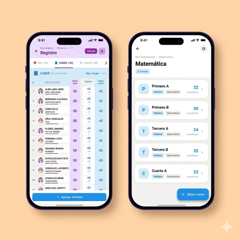 Registro pedagogico para celular