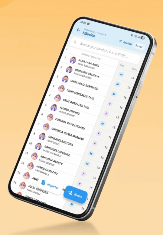 Registro pedagogico para celular