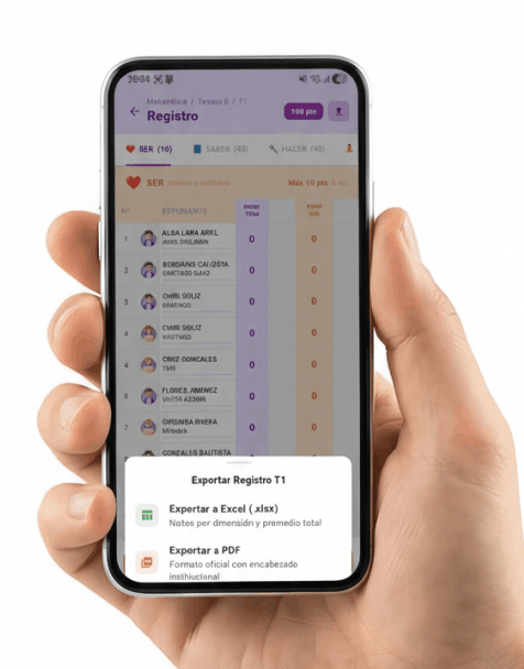 Registro pedagogico para celular